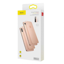 Baseus iPhone Xs 0,3mm teljes lefedettségű ívelt edzett üveg hátlapvédő (Arany) mobiltelefon kellék