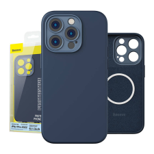Baseus Liquid Silica iPhone 14 Pro Átlatszó mágneses tok + üvegfólia (kék) mobiltelefon kellék