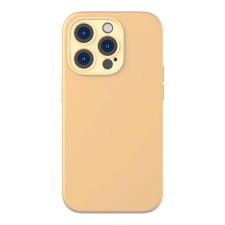 Baseus Liquid Silica iPhone 14 Pro Max Tok, üvegfólia és tisztító készlet (sárga) tok és táska