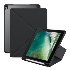 Baseus MINIMALIST tok álló, bőr hatású (aktív FLIP, oldalra nyíló, TRIFOLD, Apple Pencil tartó) FEKETE Apple IPAD Pro 10.5 (2017), Apple IPAD Air 2019 (Air 3) tablet tok