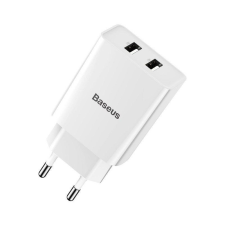 Baseus speed mini adapter, 2x USB, 2A, 10,5W, fehér (CCFS-R02) kábel és adapter