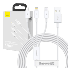 Baseus Superior Series 3 az 1-ben USB-kábel, USB-mikro-USB / USB-C / Lightning, 3,5 A, 1,2 m (fehér) kábel és adapter
