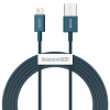 Baseus Superior USB töltőkábel, 2,4 A, 2 m, kék (CALYS-C03) (CALYS-C03)