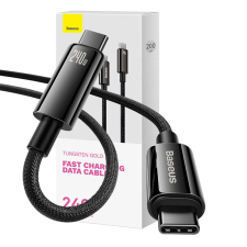 Baseus Tungsten Gold USB-C apa - USB-C apa 3.0 Adat és töltő kábel - Fekete (2m) kábel és adapter