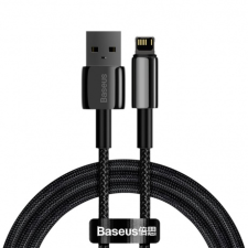 Baseus Tungsten kábel USB / Lightning 2.4A 1m, fekete kábel és adapter