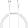 Baseus USB 2.0 Type C Töltő/adat Fehér 2m CATYS-A02
