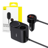 Baseus USB-A, USB-C autós töltő 30W szivargyújtó hosszabbítóval (C00455300121-00) (C00455300121-00)