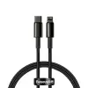 Baseus USB-C kábel a Lightning Baseus Tungsten Gold-hoz, 20 W, 5 A, PD, 2 m (fekete)