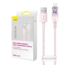 Baseus USB-C - Lightning kábel 2.4A 2m rózsaszín (CATS010104) kábel és adapter
