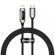 Baseus USB-C - Lightning kábel kijelzővel 1m fekete (CATLSK-01) kábel és adapter
