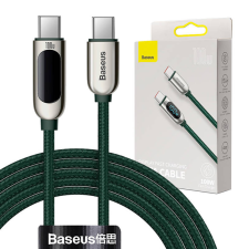 Baseus USB-C – USB-C Baseus kijelzőkábel, 100 W, 2 m (zöld) kábel és adapter