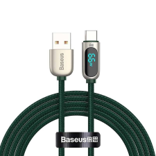 Baseus USB-USB-C kábel kijelzővel, 66W, 1m, zöld (CASX020006) (CASX020006) kábel és adapter
