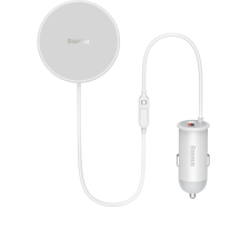 Baseus vezeték nélküli autós töltő MagSafe 15W tartóval szellőzőnyílás + USB-A 25W fehér (CW01) mobiltelefon kellék