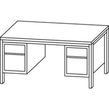  Basic irodai asztal két tárolóval, 160 x 80 x 76 cm, egyenes kivitel íróasztal
