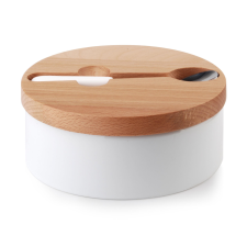 BASIC KITCHEN Porcelán cukortartó kanállal, 14,7x6cm COOKINI papírárú, csomagoló és tárolóeszköz