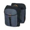 BASIL dupla táska Miles Double Bag, Universal Bridge System, fekete szürke kerékpáros