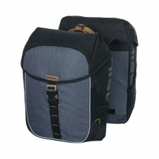 BASIL dupla táska Miles Double Bag, Universal Bridge System, fekete szürke kerékpáros kerékpár és kerékpáros felszerelés