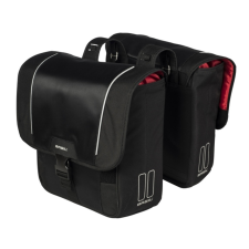 BASIL dupla táska Sport Design Double Bag, Universal Bridge System, fekete kerékpáros kerékpár és kerékpáros felszerelés