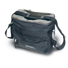 BASIL kormánytáska Mali Handlebar Bag, pántos, fekete kerékpáros kerékpár és kerékpáros felszerelés