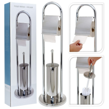 Bathroom Solutions ezüst rozsdamentes acél WC-papír/-kefetartó fürdőszoba kiegészítő