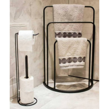 Bathroom Solutions fekete fém álló törülközőtartó 49,5 x 75 cm fürdőszoba kiegészítő
