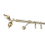 BAU DEKOR LEON FÉM KARNIS SZETT 200CM EGYSOROS, 16MM ANTIK SÁRGARÉZ