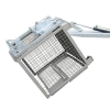 Bauer Gitterbox ürítő targonca adapter - GiBo kiöntő - huzalos ürítés, gázrugós csillapítás - DIN 15155 konténer számára