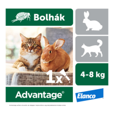 Bayer Advantage 80 spot on macskáknak és nyulaknak (4-8 kg között) 0,8 ml élősködő elleni készítmény macskáknak