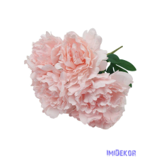  Bazsarózsa 7 fejes selyem csokor 40cm - Halvány Rózsaszín dekorációs kellék