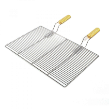  BBQ szögletes grillrács rozsdamentes acél fogantyúkkal 60x40 cm 63334 kerti sütés és főzés