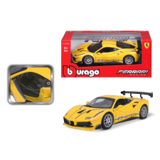 BBurago 1:24 Ferrari Racing 488 Challenge sárga autópálya és játékautó