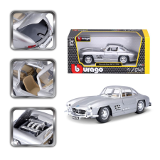 BBurago 1:24 Mercedes Benz 300SL ezüst autópálya és játékautó
