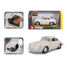 BBurago 1:24 Porsche 356B Coupe (1961) elefántcsont fehér autópálya és játékautó