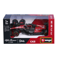  Bburago 1 /43 F1 versenyautó - Alfa Romeo Stake C43 #77 (Valtteri Bottas) autópálya és játékautó