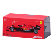 BBurago 1/43 versenyautó - Ferrari, 2021-es szezon autó versenyzővel autópálya és játékautó