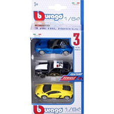 BBurago 1/64 autók, 3 db/csomag (59030) autópálya és játékautó