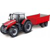 BBurago Massey Ferguson 8740S traktor utánfutóval – fém játékmodell, 1:50, 10 cm (4893993316625)