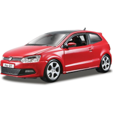 BBurago Plus 1:24 VW Polo GTI Mark 5 piros autópálya és játékautó