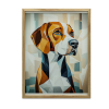  BEAGLE FALI PLAKÁT GEOMETRIÁBAN FA KERETBEN 50x70 CM
