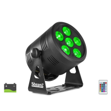  BeamZ BBP66 RGBW (6x6W) LED DMX akkumulátoros reflektor + IR távirányító party kellék