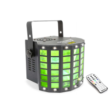 Beamz BeamZ Radical II (4x3W) RGBW 48 optikás + lézer + stroboszkóp DMX derby fényeffekt világítási kellék