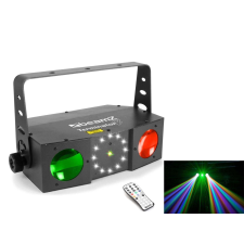  BeamZ Terminator IV Double Moon RGBW + lézer + stroboszkóp fényeffekt világítási kellék