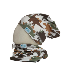  Beanie, dinó, barna babasapka, sál