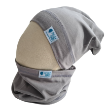  Beanie, egyszínű, szürke uni babasapka, sál
