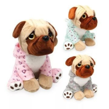 Bear Impex Mopsz plüssfigura szívecskés ruhában, 25 cm - többféle plüssfigura