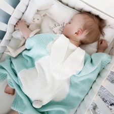 Bébi takaró nyuszival mentazöld lakástextília
