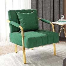 BeComfort bársony hatású fotel zöld 55x58x72cm FUR-1654-1 bútor