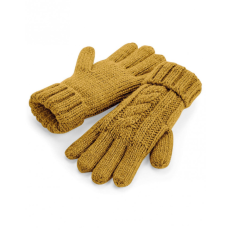 Beechfield Uniszex kesztyű Beechfield Cable Knit Melange Gloves S/M, Fekete