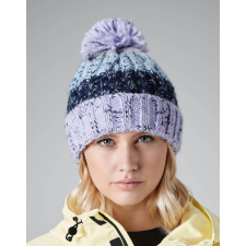 Beechfield Uniszex téli kötött sapka Beechfield Corkscrew Pom Pom Beanie B486 Lavender Fizz női sapka