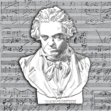 Beethoven papírszalvéta 25x25cm, 20db-os asztalterítő és szalvéta